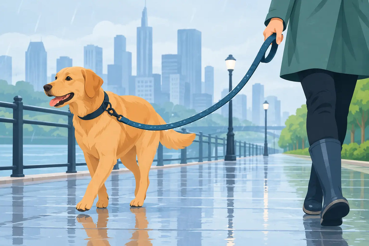 A Waterproof Dog Leash for Rainy City Walks