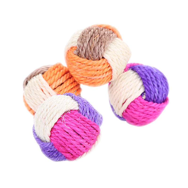 Cat Toy Three-Color Sisal Ball
