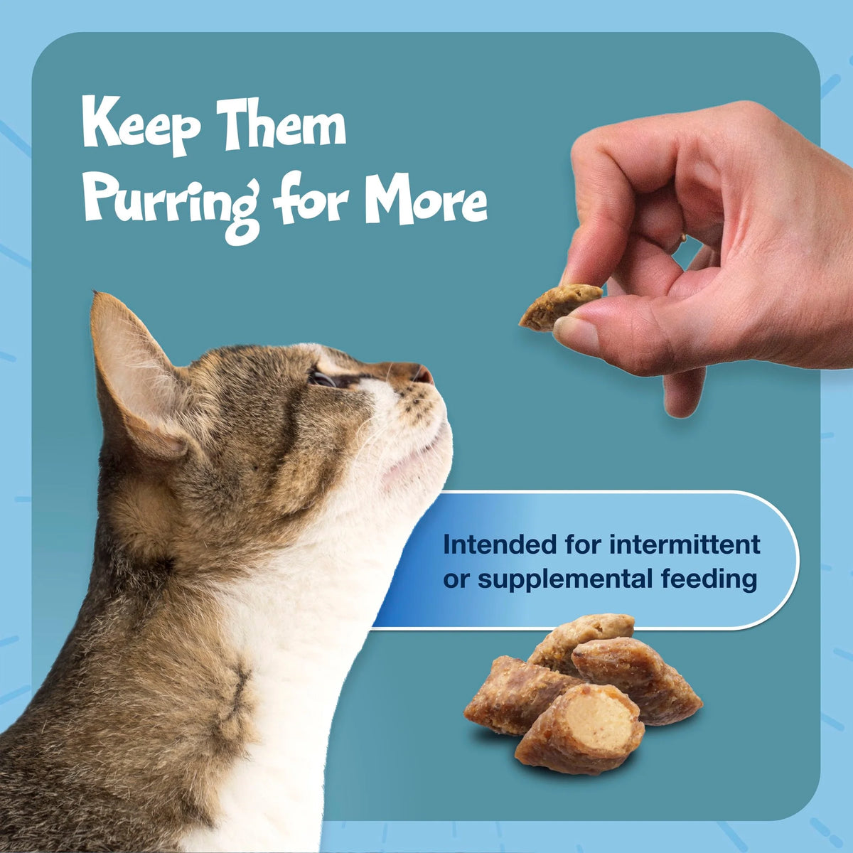 Bursts Crunchy & Creamy Cat Treats, Great for Training, Savory Seafood, 2-Oz. Bag