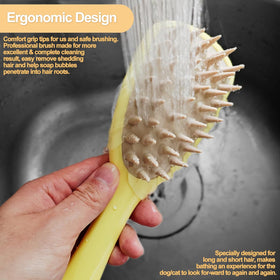 Silicone Washing Brush With Handle For Bathing Massaging