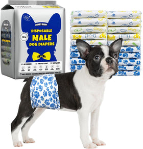 Male Dog Diapers Disposable & Leakproof Wraps 60 Count