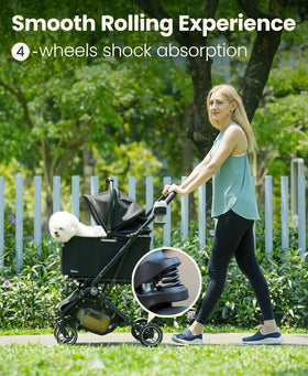 Stroller Foldable Removable Carrier 33lb Black