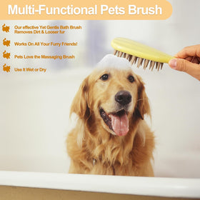 Silicone Washing Brush With Handle For Bathing Massaging
