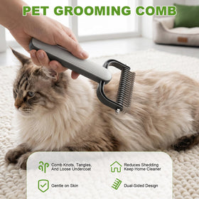 Double-Sided Dematting Comb For Dogs & Cats