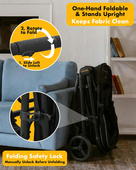Dog Stroller for Large Dogs up to 80 Lbs, No-Zip 180° Reversible Canopy, One-Hand Foldable Pet Stroller for 2 Medium Dogs, Heavy Duty & Low-Entry, All-Terrain Jogger Wheels, Storage Organizer