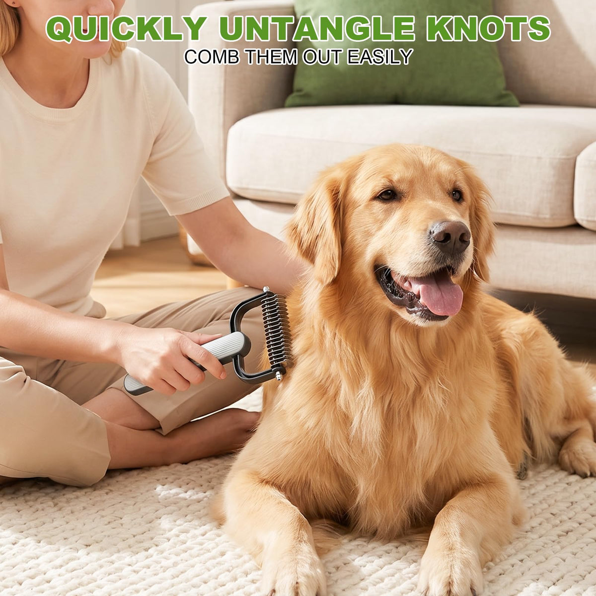 Double-Sided Dematting Comb For Dogs & Cats