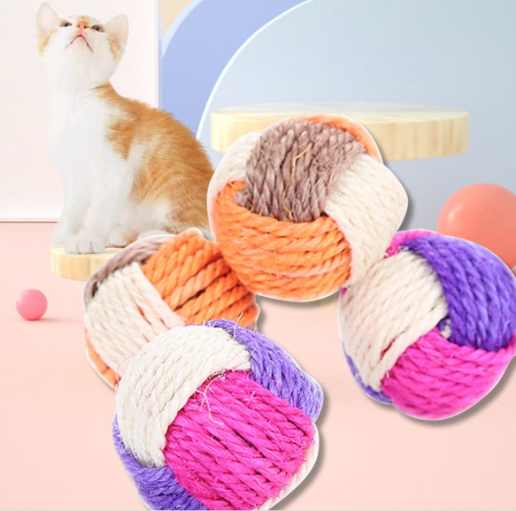 Cat Toy Three-Color Sisal Ball