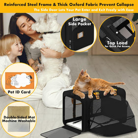 Double Pet Stroller with 2 Detachable Carrier, Lightweight Portable Travel Crate & Car Seat Combo & Tsa-Approved Expandable Carrier, Foldable Jogger Stroller for 2–4 Cats or Small/Medium Dogs