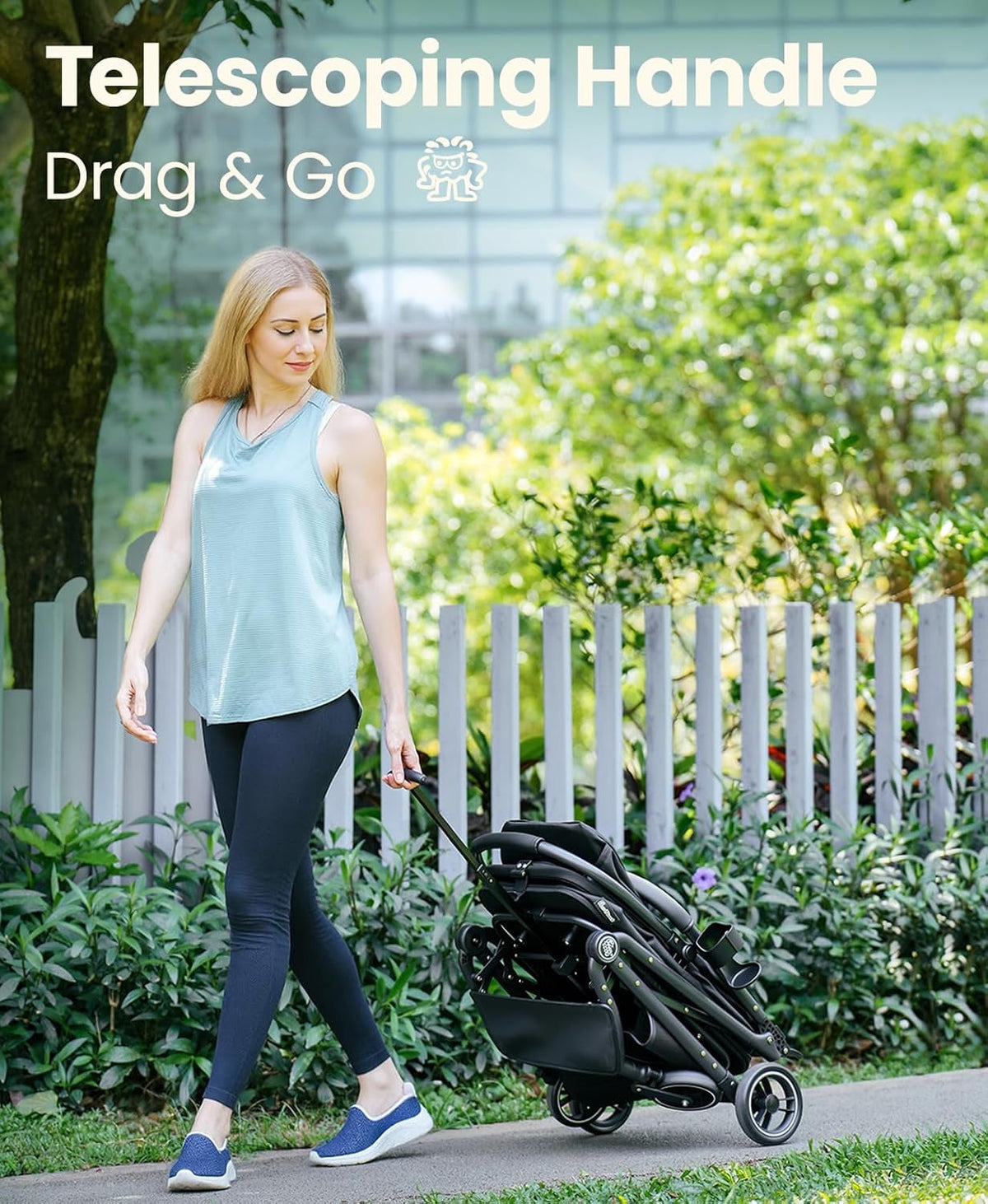 Stroller Foldable Removable Carrier 33lb Black