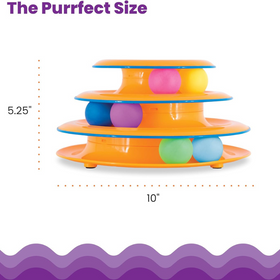 3-Tier Cat Track Toy – Interactive Spinning Ball Tower