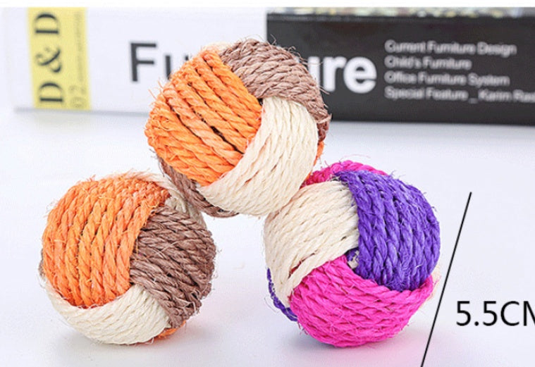 Cat Toy Three-Color Sisal Ball