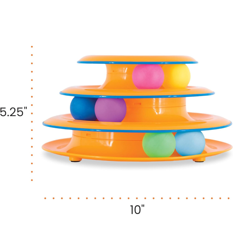 3-Tier Cat Track Toy – Interactive Spinning Ball Tower