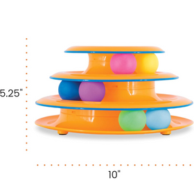 3-Tier Cat Track Toy – Interactive Spinning Ball Tower