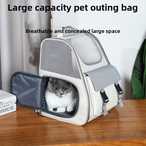 Breathable Transparent Outdoor Pet Backpack, Large
