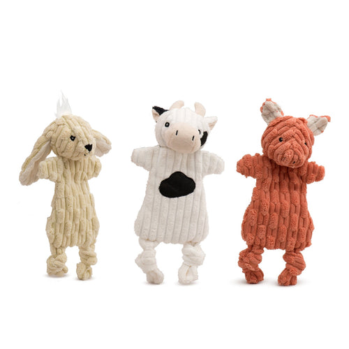 Barnyard Flatties™ Assorted Durable Plush Dog Toys (3pk)