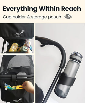 Stroller Foldable Removable Carrier 33lb Black
