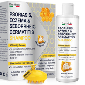 Psoriasis Shampoo for Dry Itchy Scalp Psoriasis Scalp Treatment for Eczema Relief Seborrheic Dermatitis Ringworm & Folliculitis Itchy Scalp Shampoo for Flakes Acne with Manuka Honey