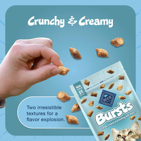 Bursts Crunchy & Creamy Cat Treats, Great for Training, Savory Seafood, 2-Oz. Bag