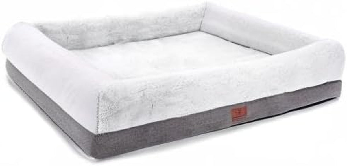 Orthopedic Dog Bed for Medium Dogs, Removable Washable Cover & Non-Skid Bottom, 31 X 25 Inch, Gray