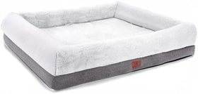 Orthopedic Dog Bed for Medium Dogs, Removable Washable Cover & Non-Skid Bottom, 31 X 25 Inch, Gray
