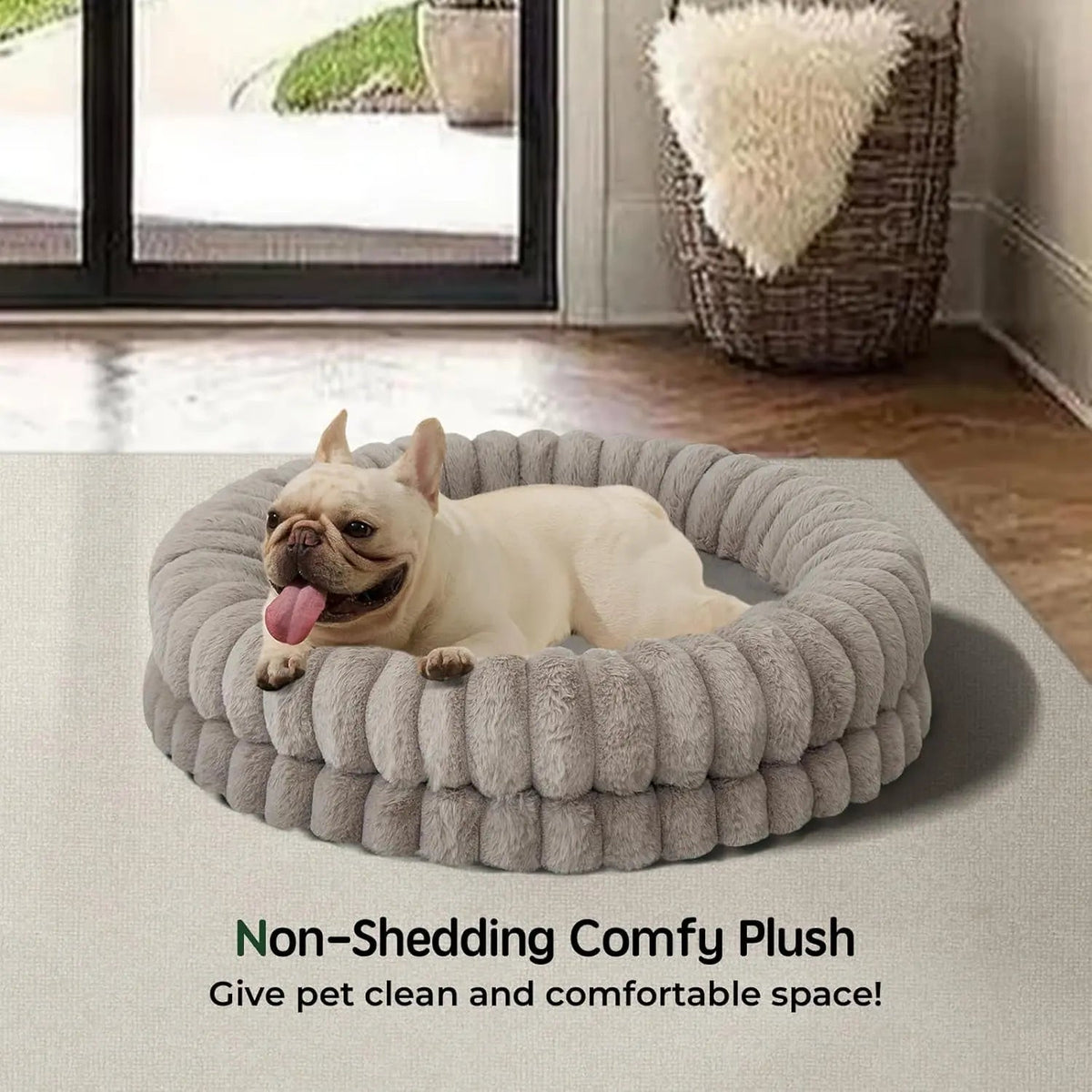 Luxury Donut Dog Bed | Orthopedic Calming Round Bed (Washable)