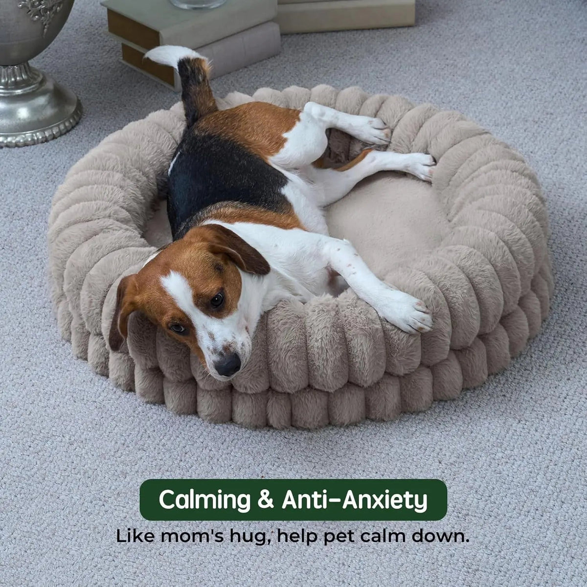 Luxury Donut Dog Bed | Orthopedic Calming Round Bed (Washable)