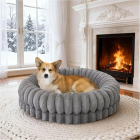 Luxury Donut Dog Bed | Orthopedic Calming Round Bed (Washable)
