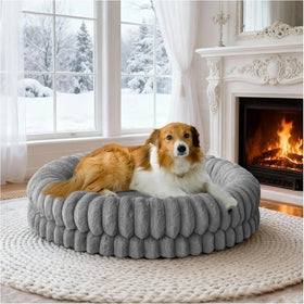 Luxury Donut Dog Bed | Orthopedic Calming Round Bed (Washable)