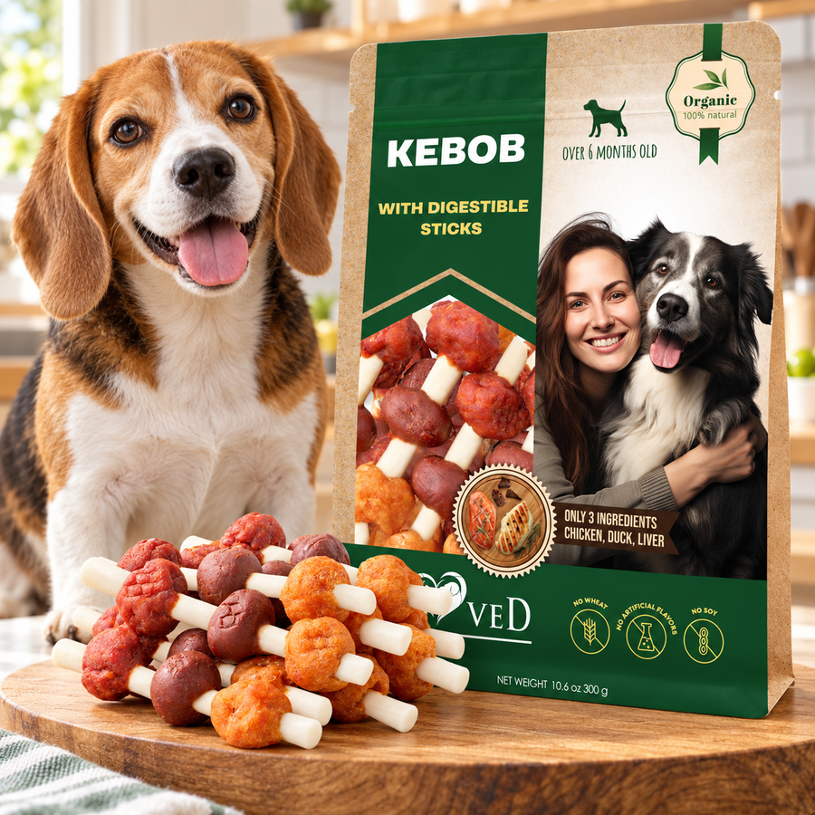 Kabob Dog Treats Duck & Chicken Rawhide-Free & Grain-Free Dental Support
