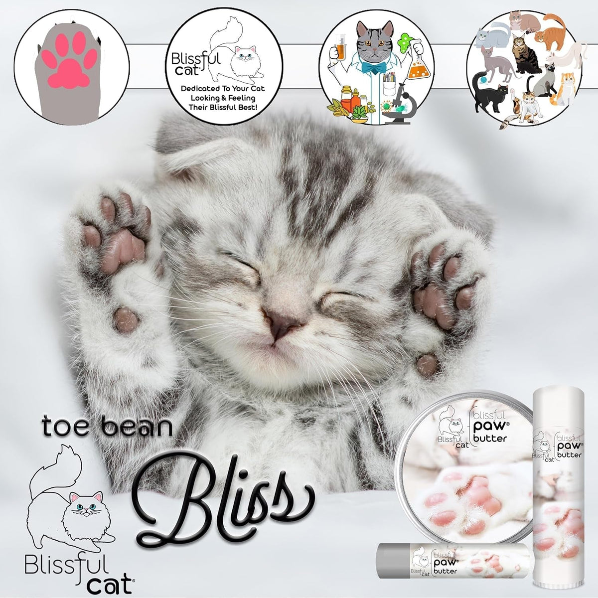 Blissful Cat Paw Butter Lick-Safe Balm Moisturizer 1oz