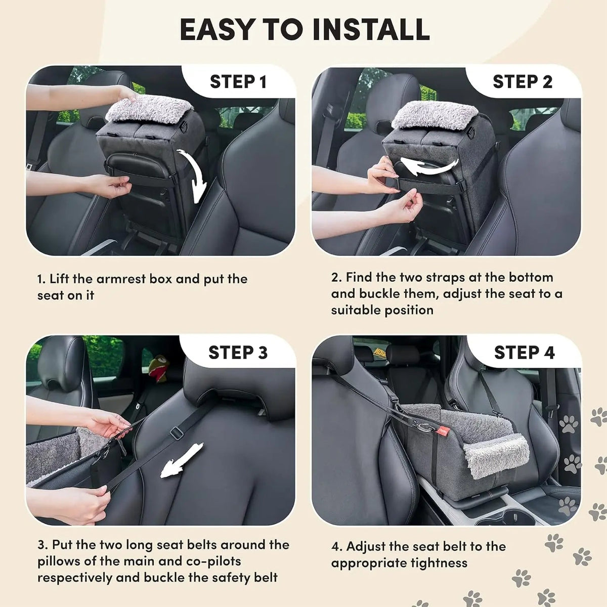 Center Console Car Seat, Portable Pet Booster Seat