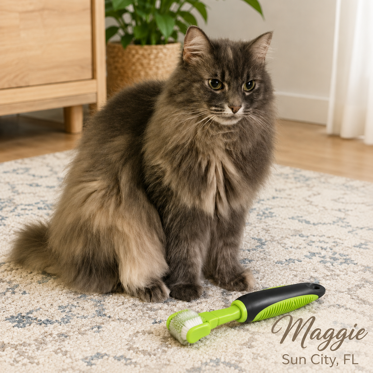 Pet Life ® 'Denta-Clean' Dual-Sided Action Bristle Pet Toothbrush