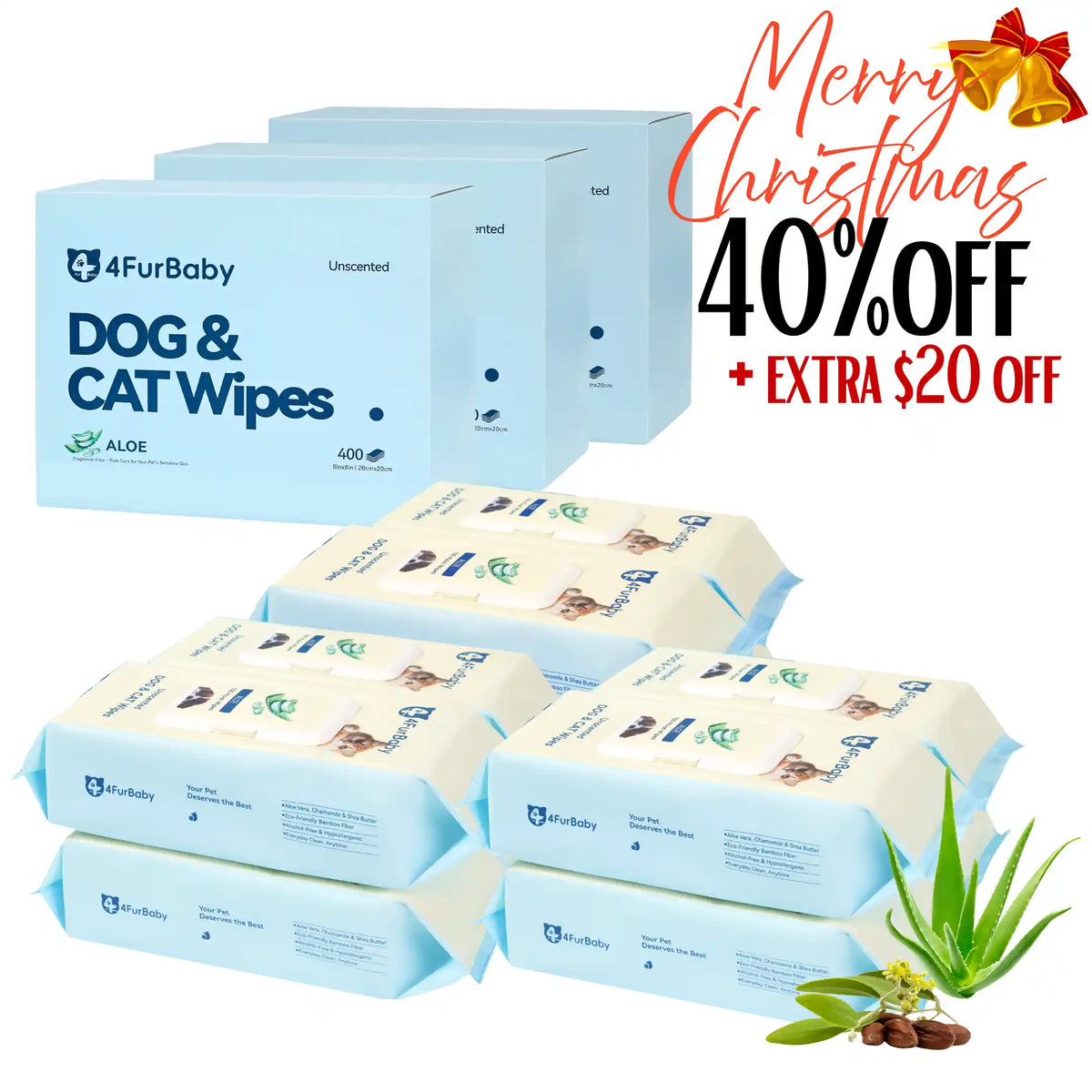 Grooming Wipes, Plant-Based, Hypoallergenic, 400 Count