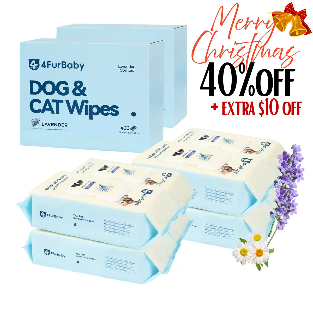 Grooming Wipes, Plant-Based, Hypoallergenic, 400 Count