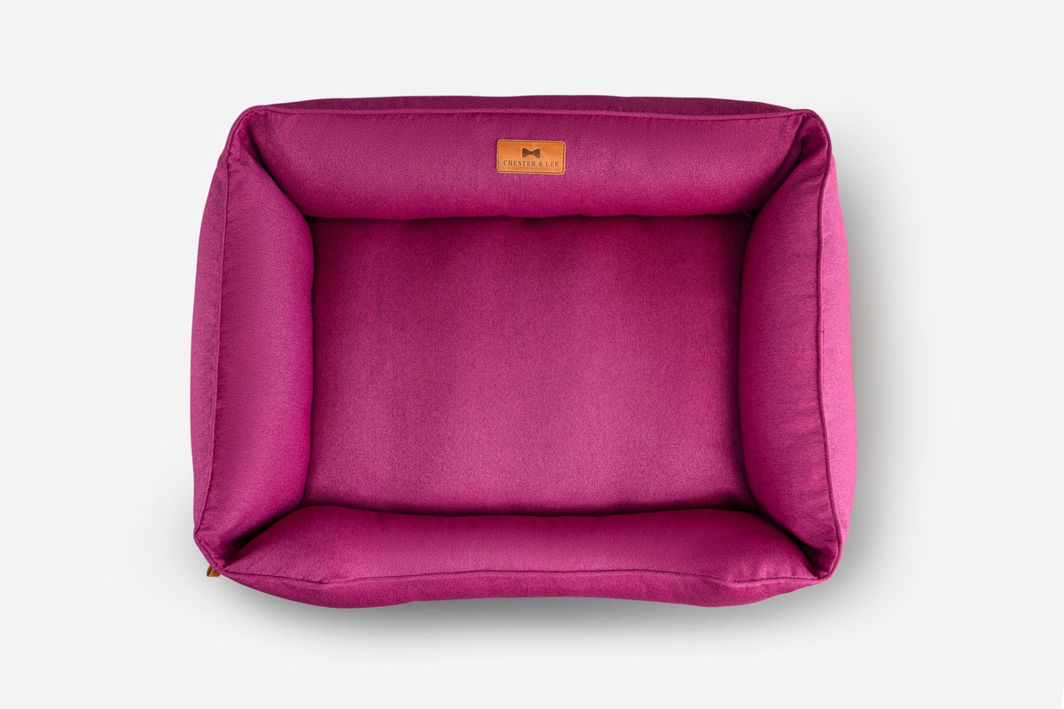 Chester & Lee | Cotton Sleeper Dog Bed Berry Pink
