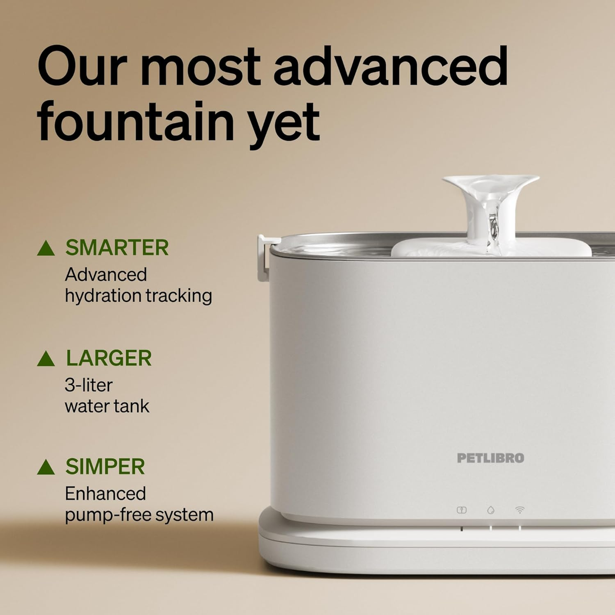 Water Fountain Stainless Steel Smart App 3L Automatic Pet Fountain