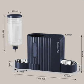 Gravity Pet Feeder & Water Dispenser Set with Stainless Steel Bowls