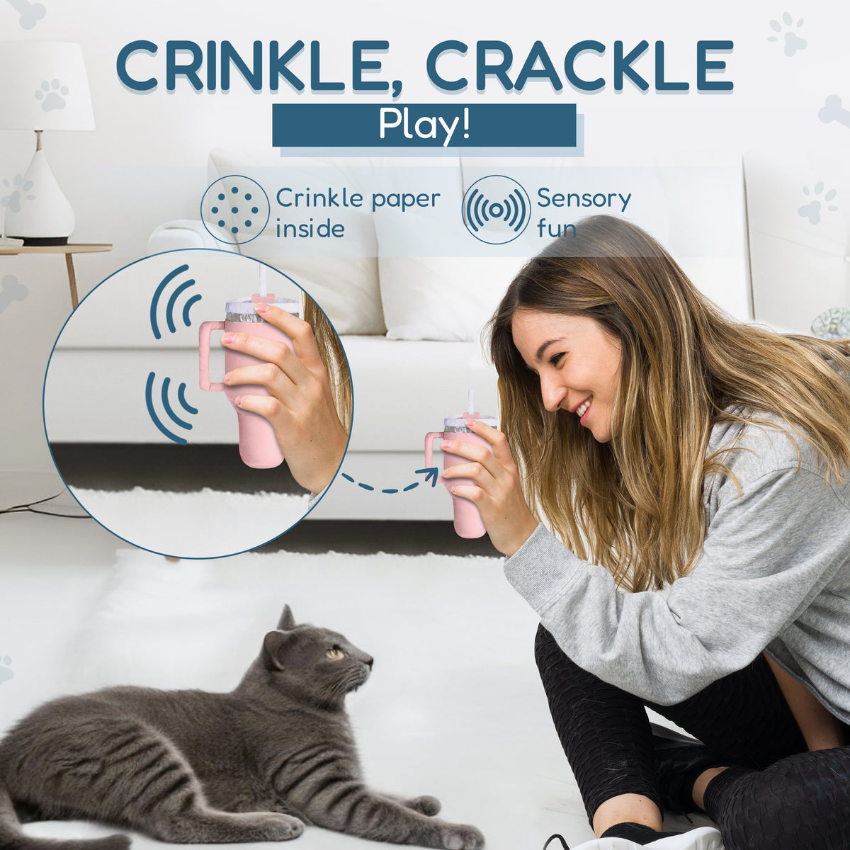 Catnip & Crinkle Plush Cat Toy