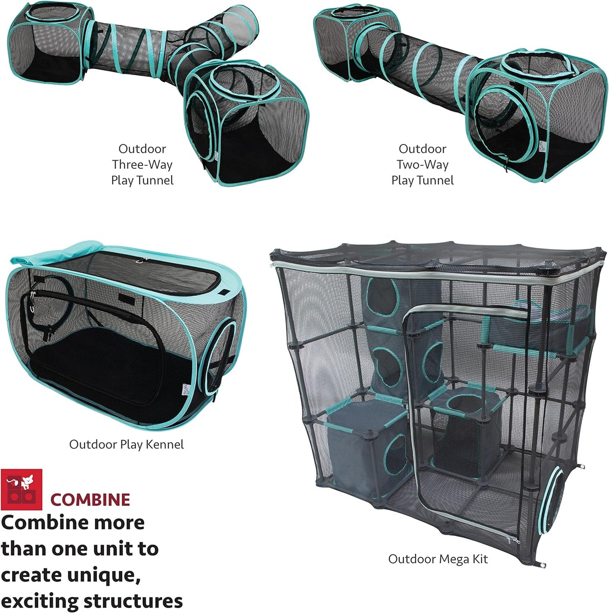 Outdoor Catio Furniture and Play Kits for Cats, Outdoor Mega Kit