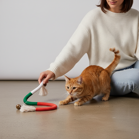 Bead Braided Rope Cat Toy