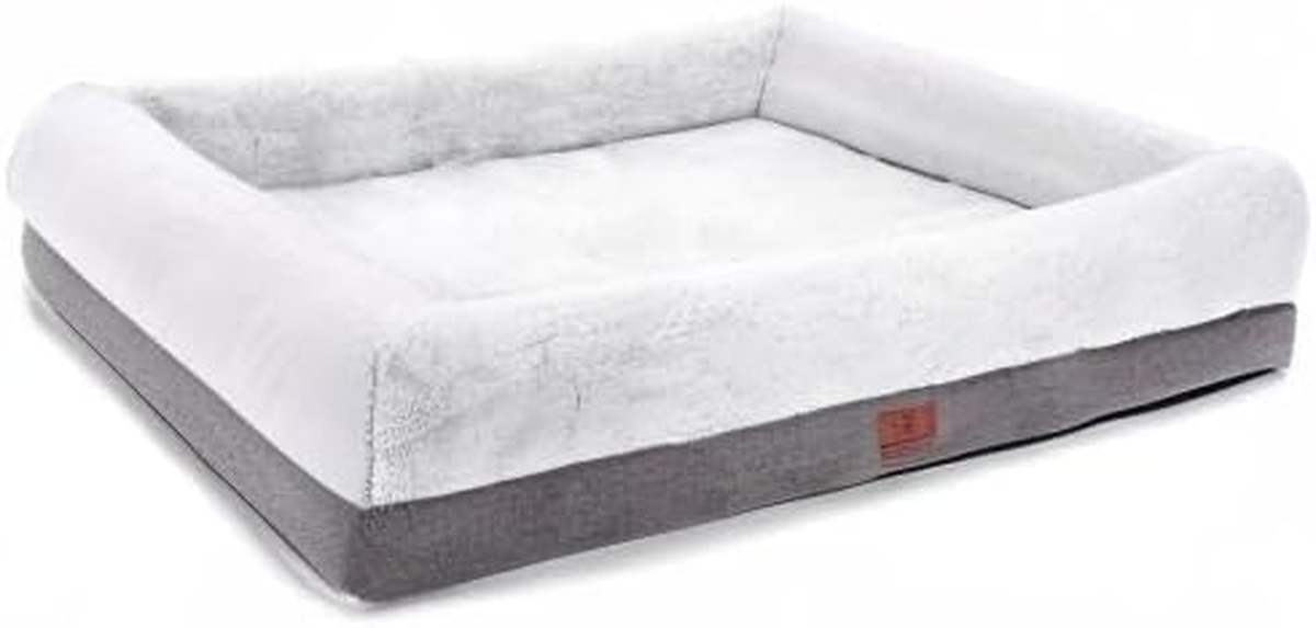 Orthopedic Dog Bed for Extra Large Dogs, Removable Washable Cover & Non-Skid Bottom, 46 X 30 Inch, Gray