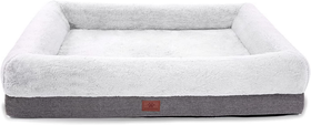 Orthopedic Dog Bed for Extra Large Dogs, Removable Washable Cover & Non-Skid Bottom, 46 X 30 Inch, Gray
