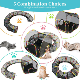 Outdoor Cat Enclosure with 134" Tunnel, XL Pop-Up Cat Tent & Playpen
