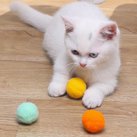 12PC Stretch Plush Ball Toys for Cats
