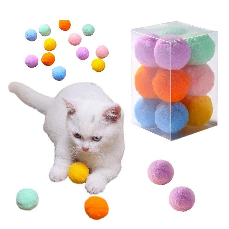 12PC Stretch Plush Ball Toys for Cats