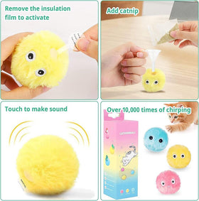 Plush Cat Ball Toys, Interactive
