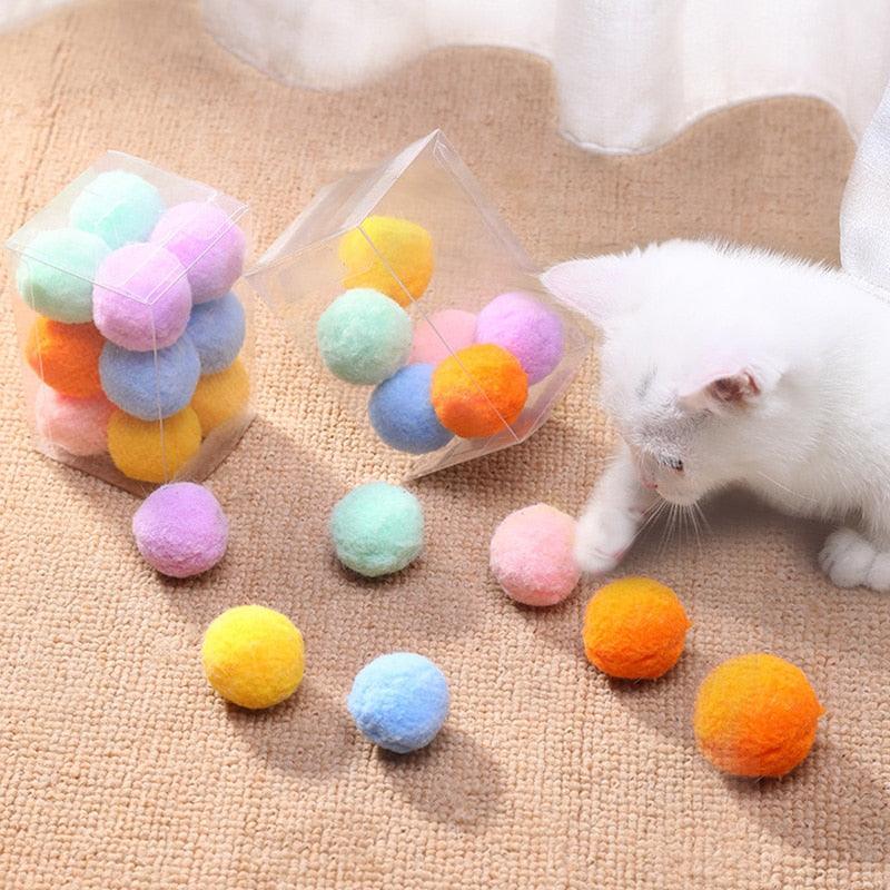 12PC Stretch Plush Ball Toys for Cats