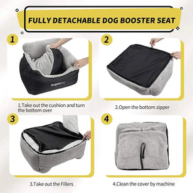 Washable Pet Car Seat Booster for Small Dogs & Cats