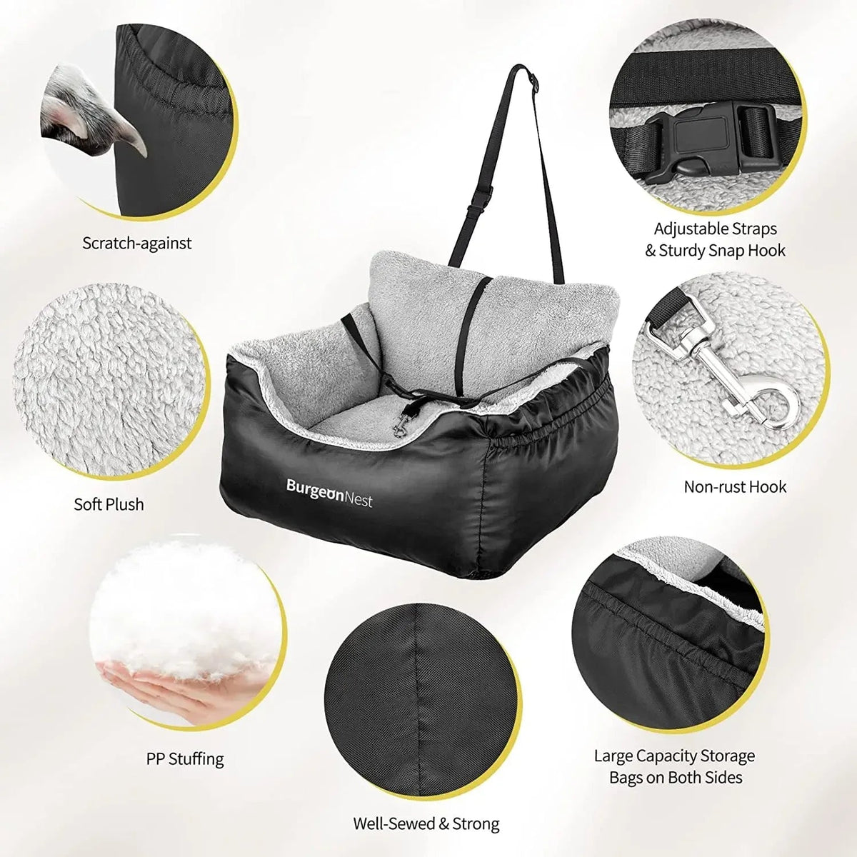Washable Pet Car Seat Booster for Small Dogs & Cats