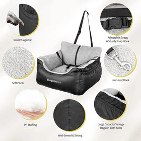 Washable Pet Car Seat Booster for Small Dogs & Cats